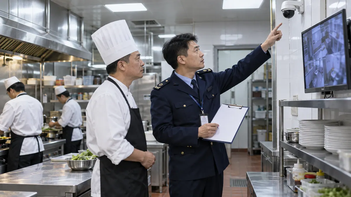 市场监管局 · 餐饮“明厨亮灶 + AI”与电梯困人识别 现场