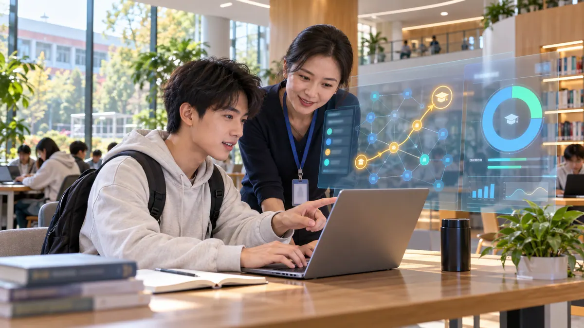 学院 / 教务处 · 个性化培养路径与选课推荐（知识图谱 / 能力图谱 / 学分预警） 示意