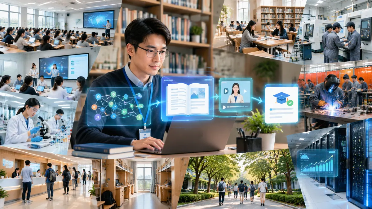 教师发展中心 / 教务处 · 备课与课程建设助手（知识图谱 / 数字教材 / 慕课制作智能体） 示意