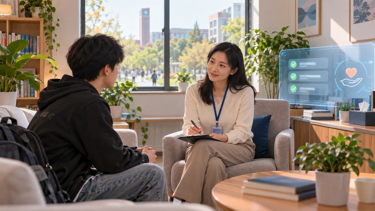 学工部 / 心理健康中心 · 心理健康风险提示（多源信号 / 分级干预 / 人工介入） 示意