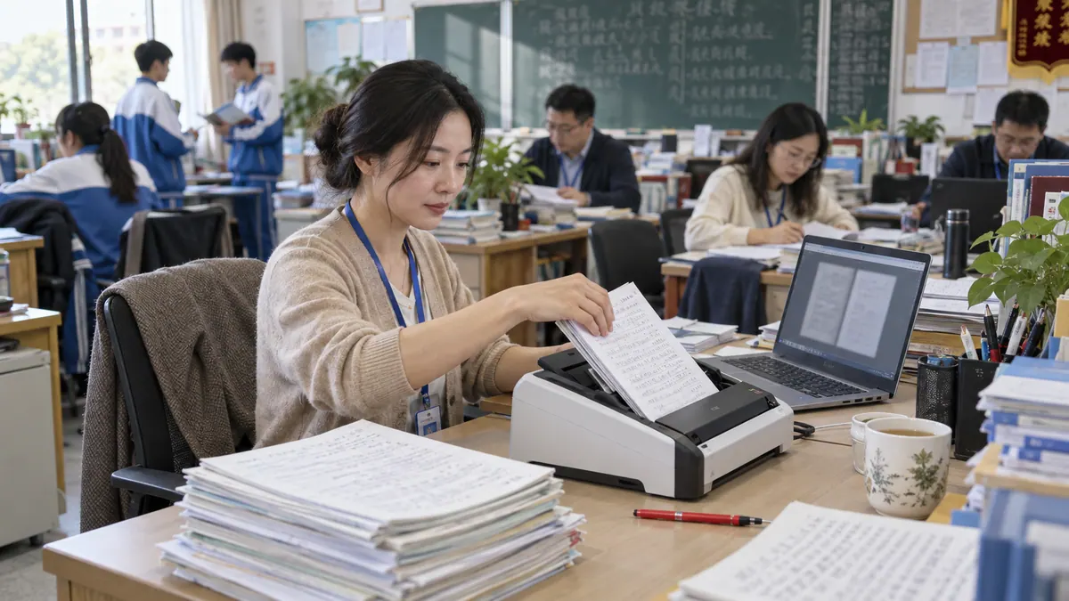 作业 / 试卷图像识别与智能批改（客观题自动、主观题辅助） 现场