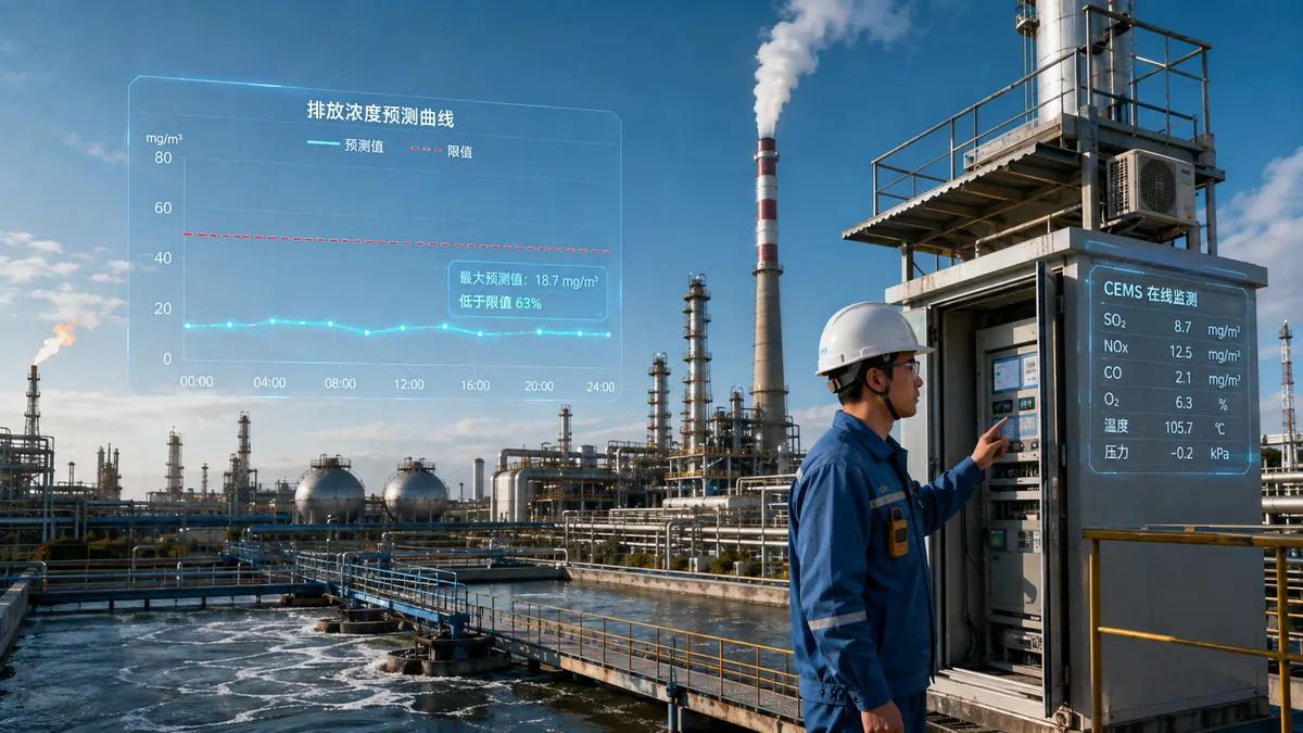 环保排放预测预警与 VOCs / 污水 / 硫回收优化 示意
