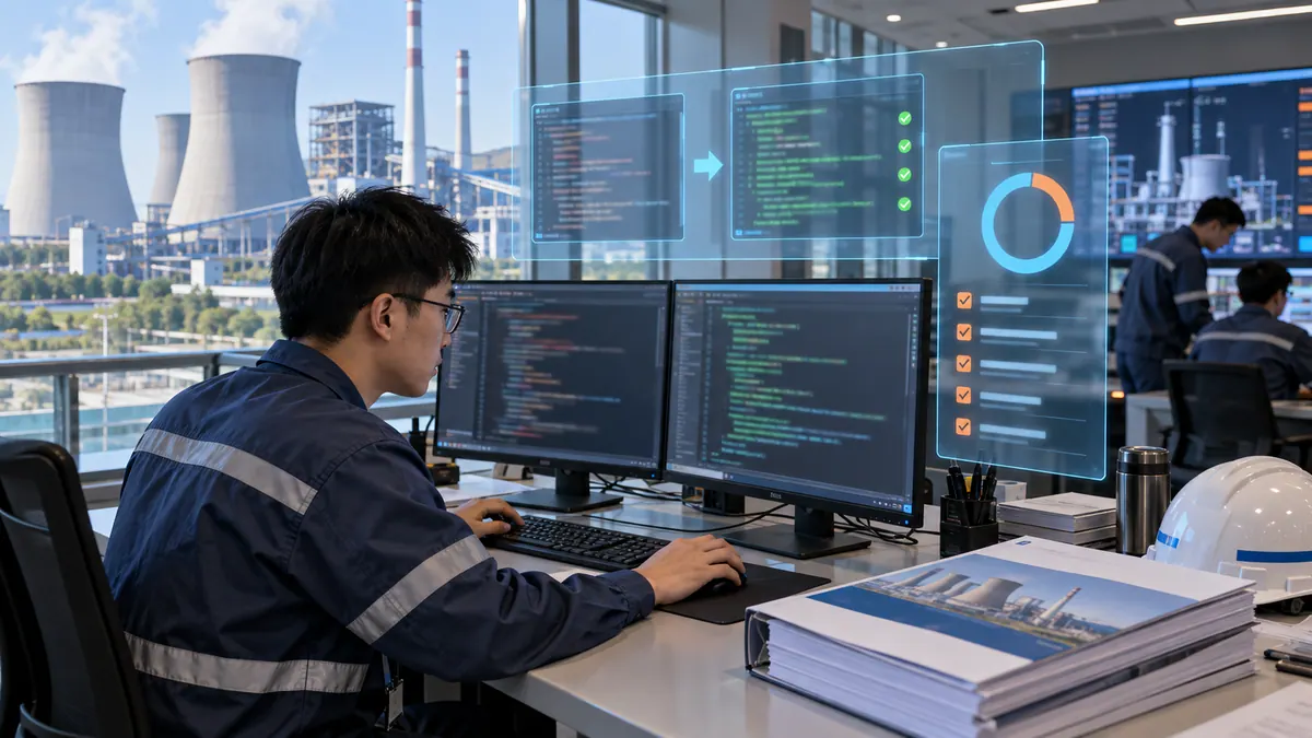信息中心 · 老旧系统改造与 AI 编程助手（SIS 升级 / 报表迁移 / 信创） 示意