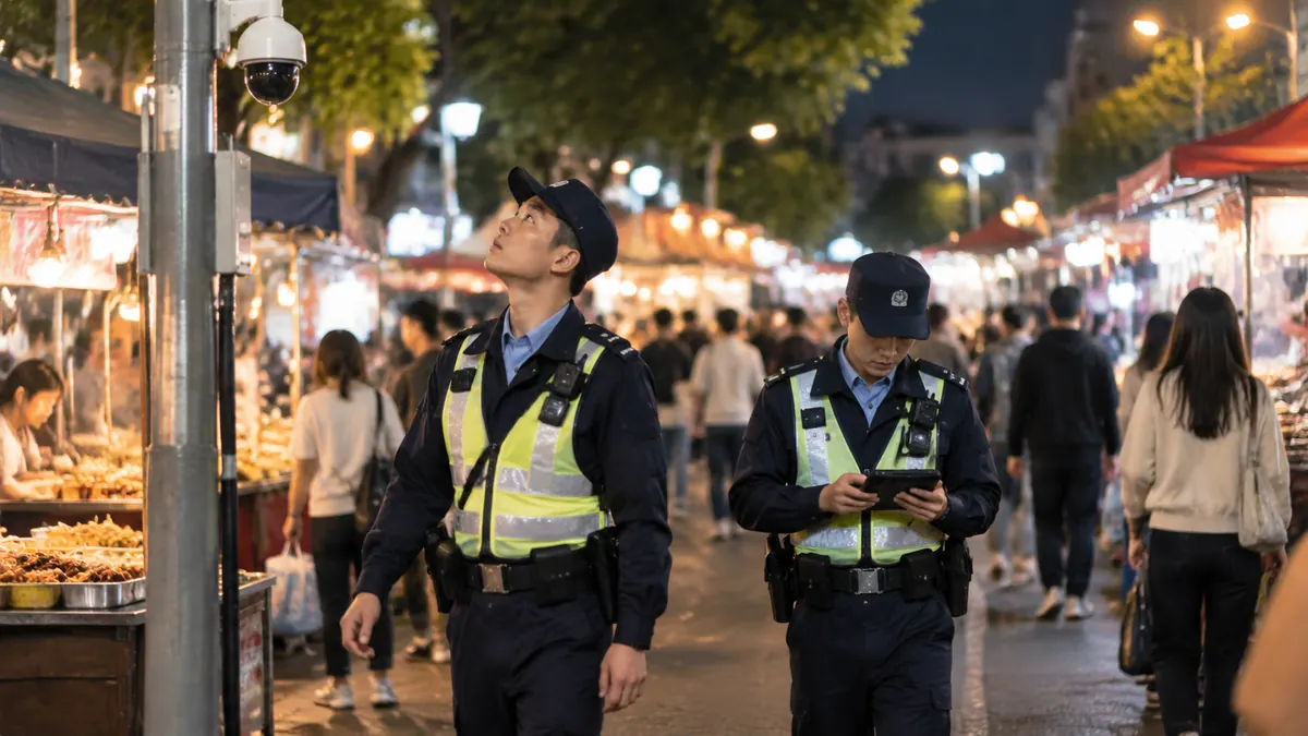 治安支队 / 派出所 · 重点区域视频巡逻与异常行为识别(人群聚集 / 斗殴 / 倒地 / 徘徊) 现场