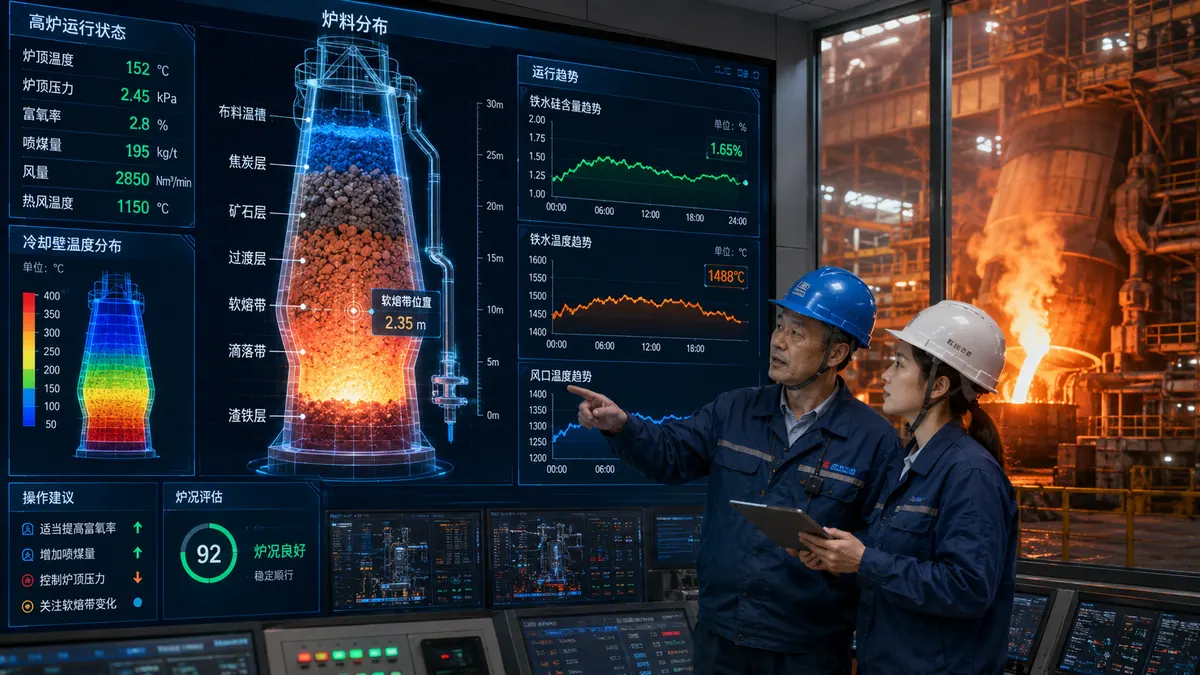 AI 高炉炉况推演与黑箱诊断系统 示意