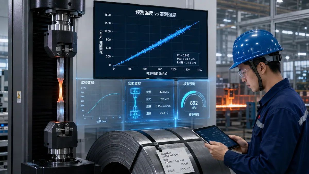 钢材力学性能预报与免检 / 减检 示意