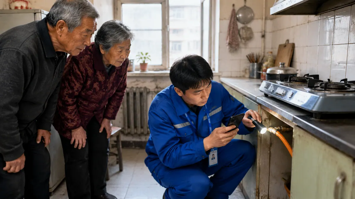 燃气公司 · 入户安检智能核验与隐患图像识别(软管老化 / 无熄火保护 / 私改管线 / 照片核验) 现场